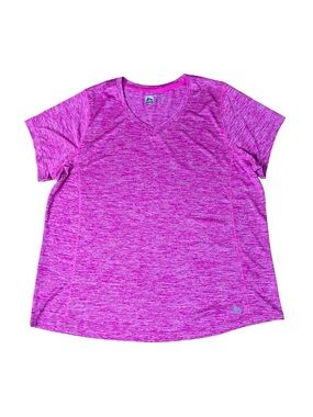 RBX Performance X-Dri Pink Heathered V-Neck Athletic Top - Women’s 2X